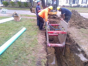 sewer line work